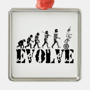 Sportar för evolution för Unicycling Julgransprydnad Metall