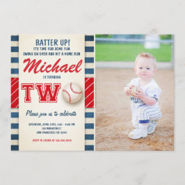 Sportar för pojke för baseballfödelsedaginbjudan inbjudningar
