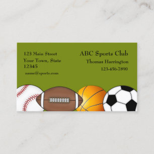 Sportar - themed visitkort