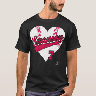 Sportarna Dansby Swanson Baseball Heart 90-talet  T Shirt