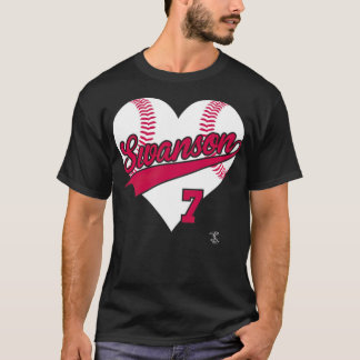 Sportarna Dansby Swanson Baseball Heart 90-talet T Shirt