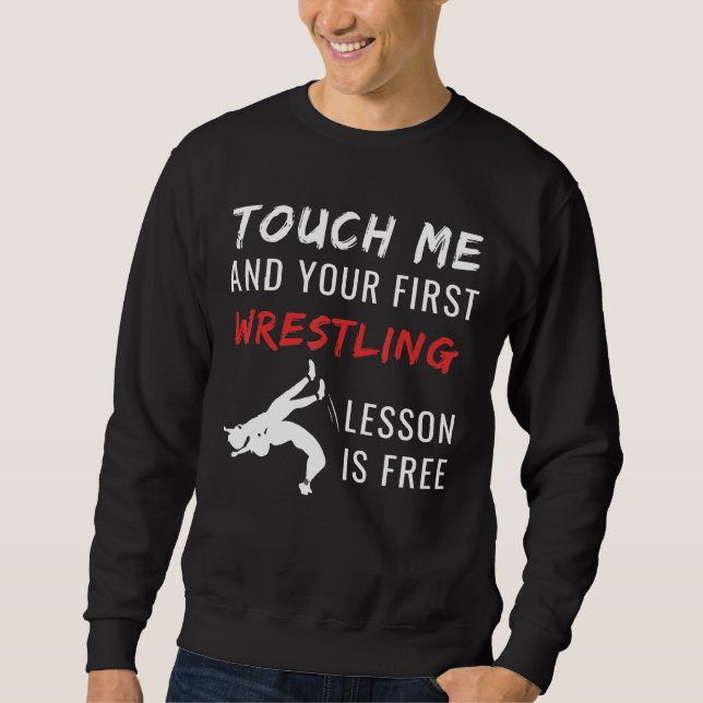 Sportarna Wrestling Älskare Gift Lång Ärmad Tröja (Framsida)