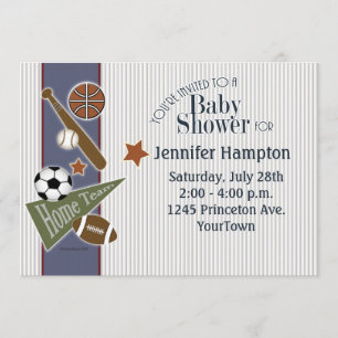 Sportbaby shower inbjudningar