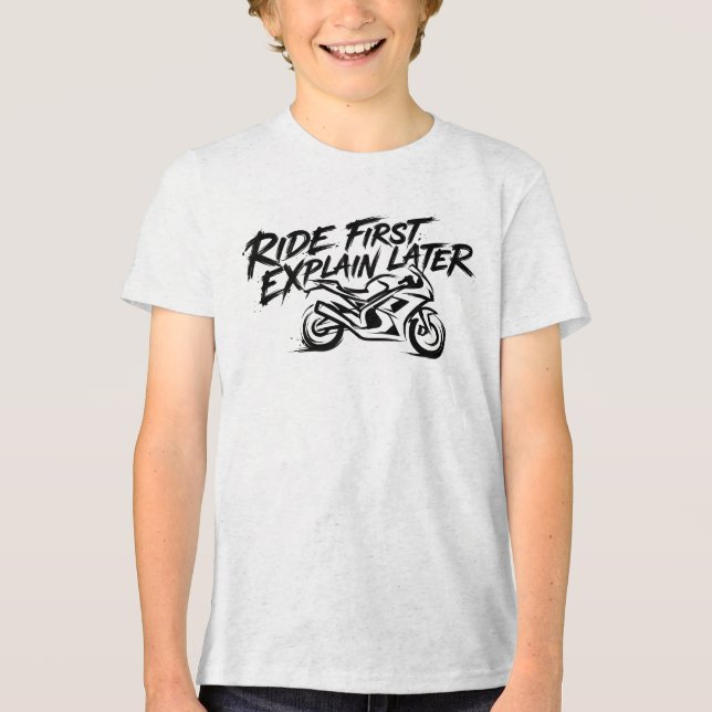 Sportbike Rider Action Mentality T Shirt (Framsida)