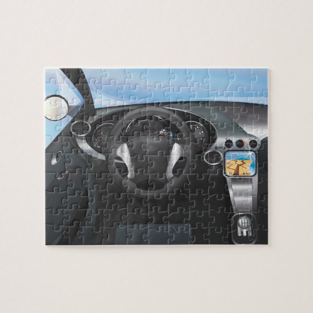 Sportbil instrumentpanel pussel (Horisontell)
