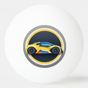 Sportbil logotyp i modern cirkulär stil pingisboll