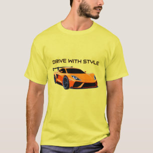 Sportbil med strömlinjeformad design och modern es t shirt