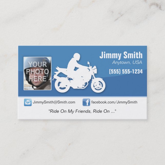 Sportcykel-/klykaraketkort Visitkort (Framsida)