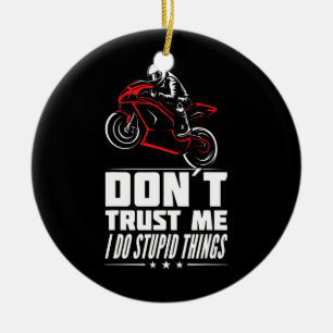 Sportcykel Motorcycle Rider Supercycle Old Biker Julgransprydnad Keramik