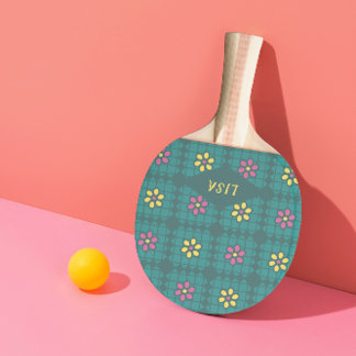 Sportdesign för grå daisie-tennis i mönster pingisracket