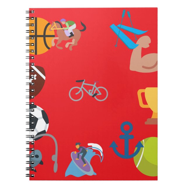 sportemoji anteckningsbok med spiral (Framsidan)