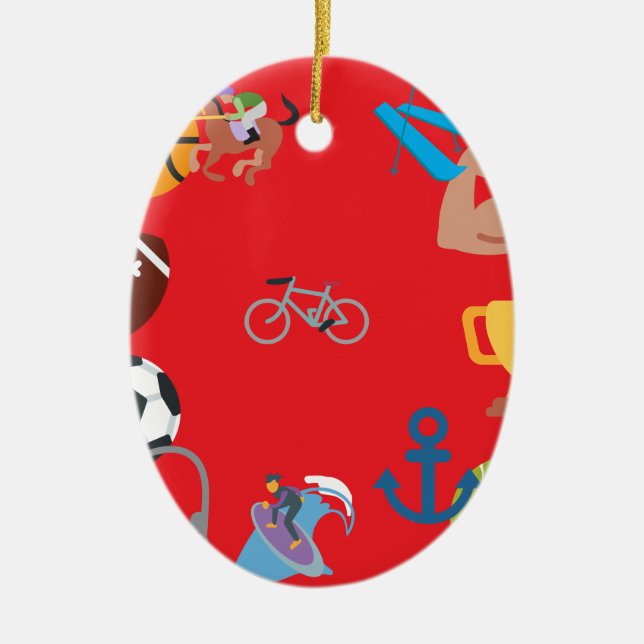 sportemoji julgransprydnad keramik (Framsidan)