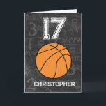 Sporter 17:e födelsedagsbasket kort<br><div class="desc">En personlig sportföljer 17:e basketbollens födelsedagskort,  som du enkelt kan anpassa framsidan med namn och insidan av kortmeddelandet. Ett födelsedagskort för basketboll i personlig för basketbollspelare,  basketboll i fläkt etc.</div>