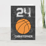 Sporter 24:e födelsedagsbasket kort<br><div class="desc">En personlig sportföljer 24:e basketbollens födelsedagskort,  som du enkelt kan anpassa framsidan med namn och insidan av kortmeddelandet. Ett underbart basketbollskort för hans 24-årsdag.</div>