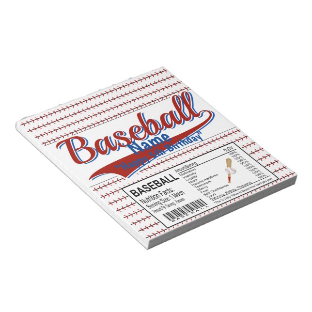 Sporter Baseball Birthday Candy Pub Wrapper Favors Anteckningsblock (Vinklad)