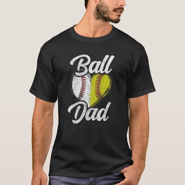 Sporter för baseball-programmet boll Pappa T Shirt (Framsida)