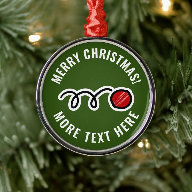 Sporter för specialdesignad cricketboll julgran or julgransprydnad metall (Träd)