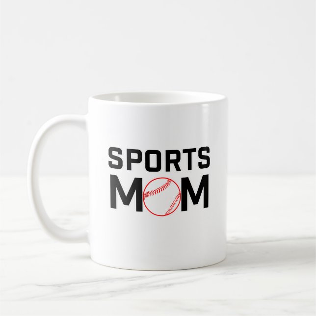 Sporter Mamma Basebolldesign Kaffemugg (Vänster)