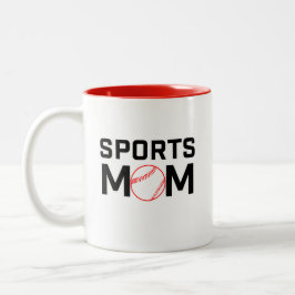 Sporter Mamma Basebolldesign Två-Tonad Mugg