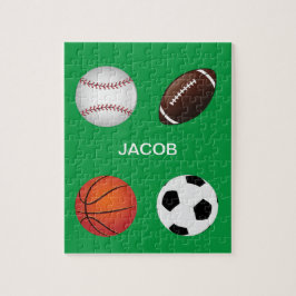 " SPORTER" PUZZLE MED BARN NAMN. PUSSEL