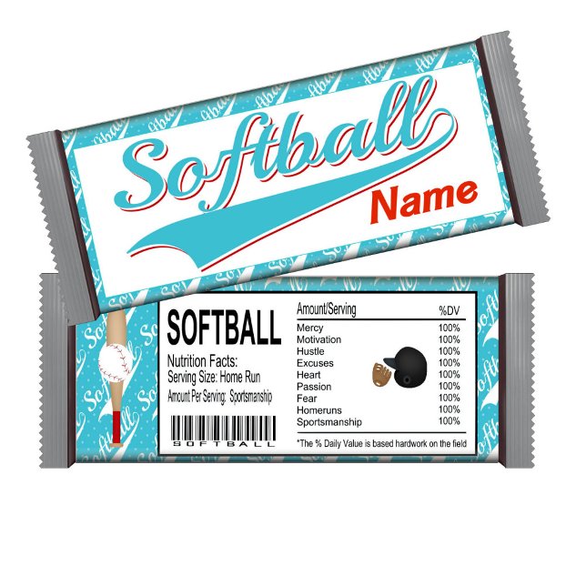 Sporter Softball Birthday Candy Pub Wrapper Favers Anteckningsblock (Skapare uppladdad)