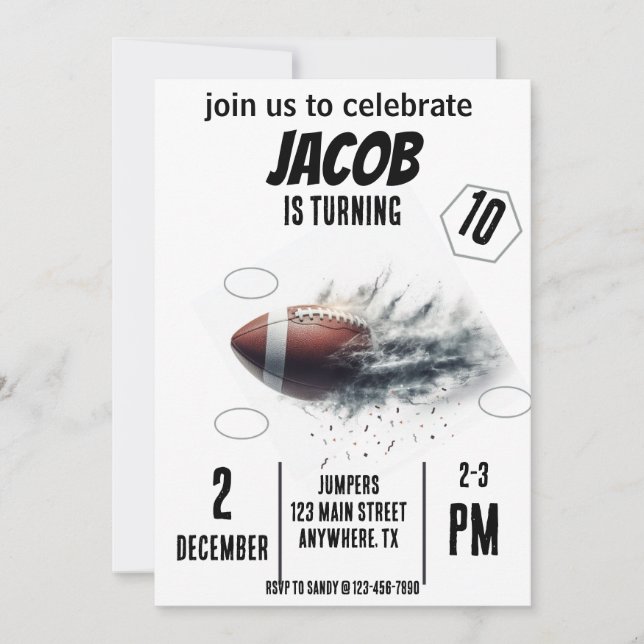 Sporter som flyger från fotbollens födelsedagsinbj inbjudningar (Framsida)