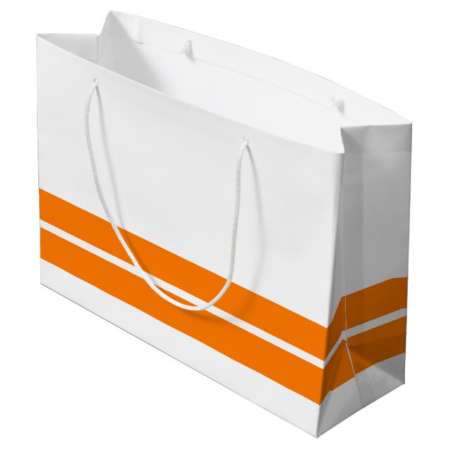 Sporterad Roligt Bright Orange Tävla Rand på vit  (Baksidan Vinklad)