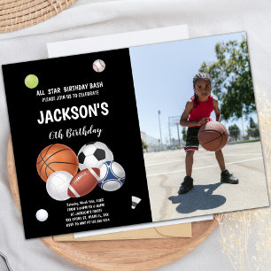 Sporterar Bollar Sports Birthday-inbjudningar med Inbjudningar