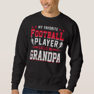 Sportfantast American Football Player Grandpa Foot Lång Ärmad Tröja