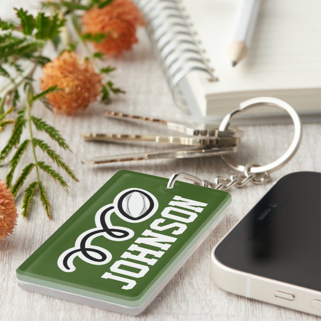 Sportfantast av  för anpassningsbar i rugby-nyckel nyckelring (Högra Framsidan)