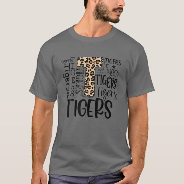 Sportfantast av Tigers School Team Spirit Mascot C T Shirt (Framsida)