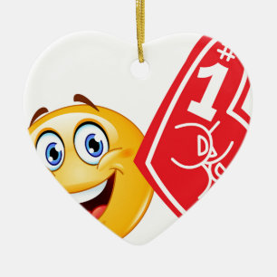 sportfantast emoji julgransprydnad keramik