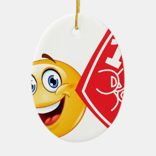 sportfantast emoji julgransprydnad keramik