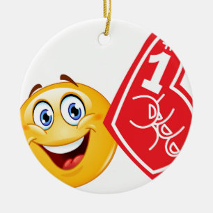 sportfantast emoji julgransprydnad keramik