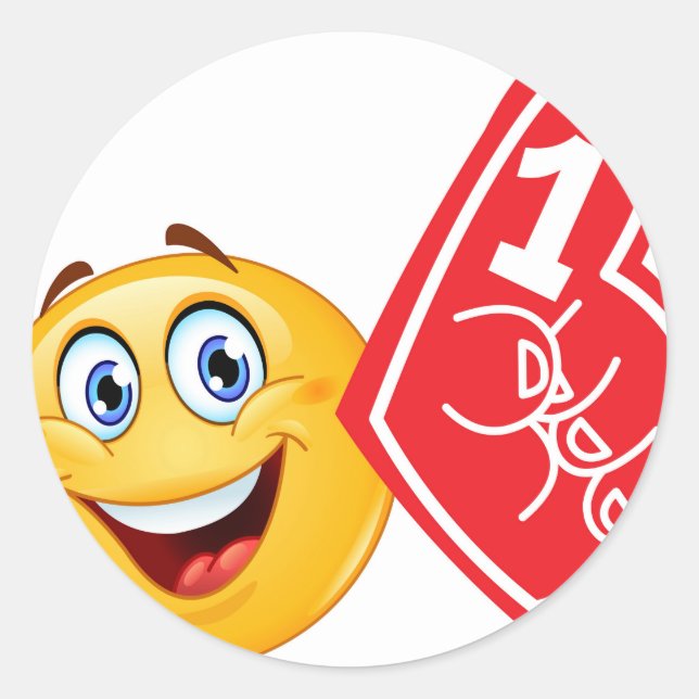 sportfantast emoji runt klistermärke (Framsida)