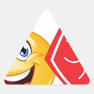 sportfantast emoji triangelformat klistermärke