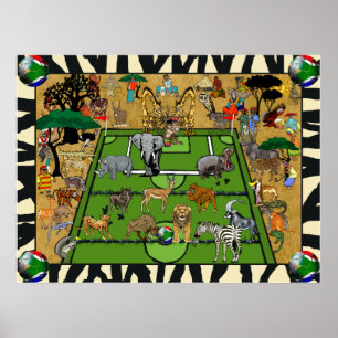 Sportfantast för fotboll för SafariSydafrika Poster