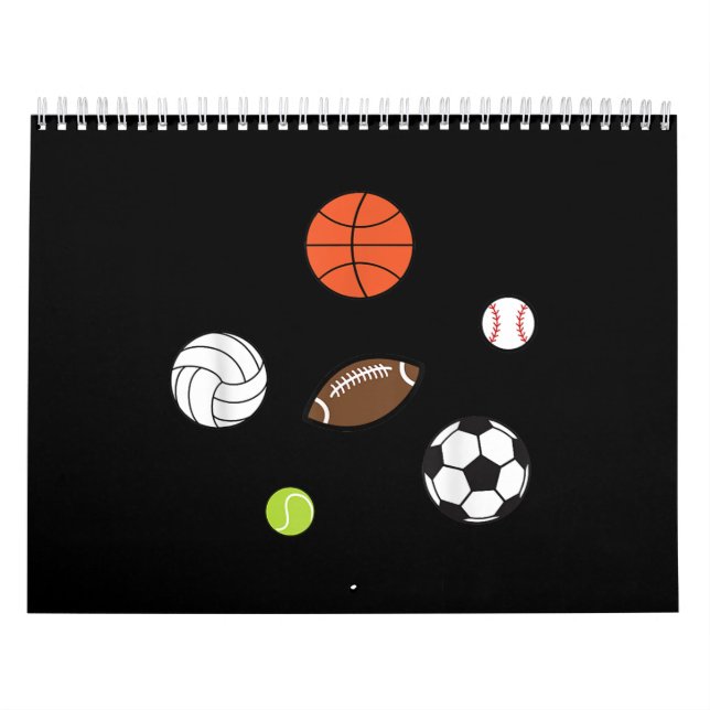 Sportfantast för fotbollsbasket Baseball Kalender (Omslag)