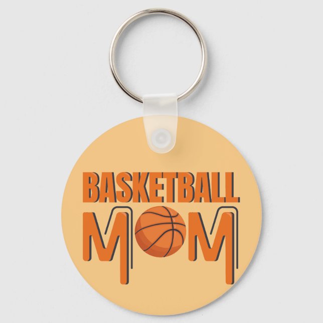 Sportfantast-spelaren i Basketball Mamma Nyckelring (Framsida)