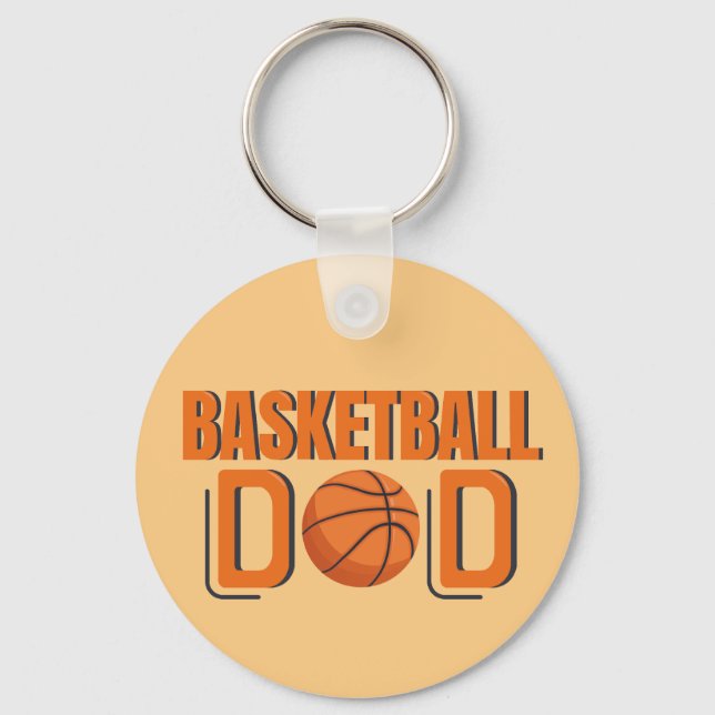 Sportfantast-spelaren i Basketball Pappa Nyckelring (Framsida)