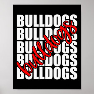 Sportfantast Spirit för Bulldog Red School Poster