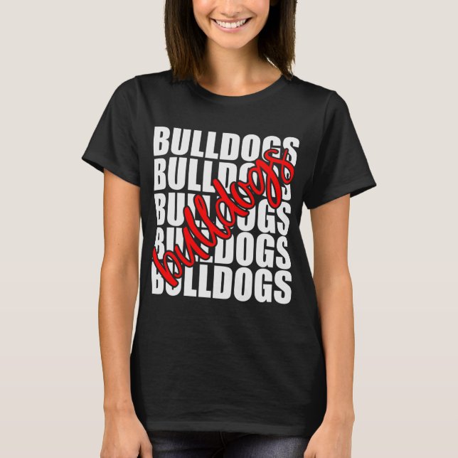 Sportfantast Spirit för Bulldog Red School T Shirt (Framsida)