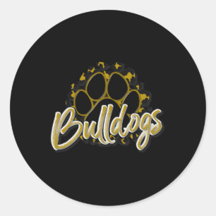 Sportfantasten för Bulldog Guld Black Cheetah Scho Runt Klistermärke