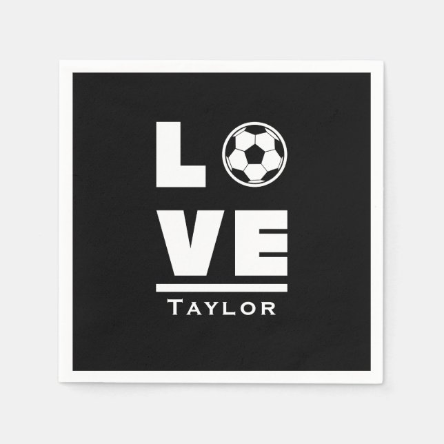 Sportfantasten för fotboll för kärlek och levande  pappersservett (Framsidan)