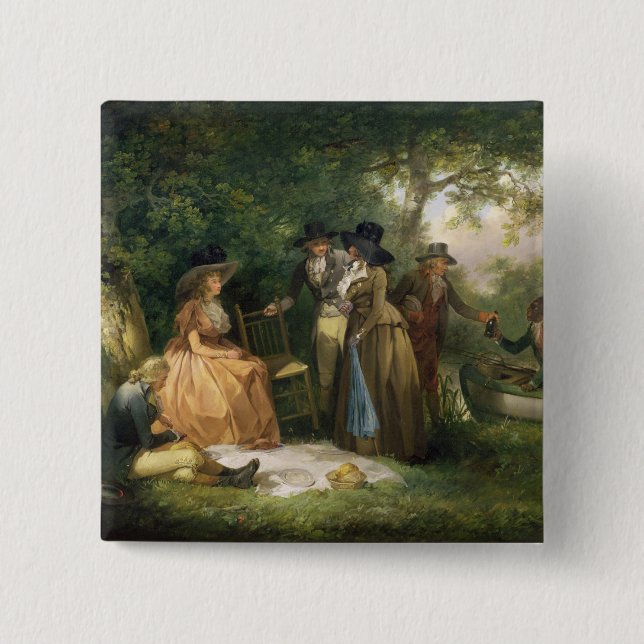 Sportfiskare Repast (olja på kanfas) Knapp (Framsida)