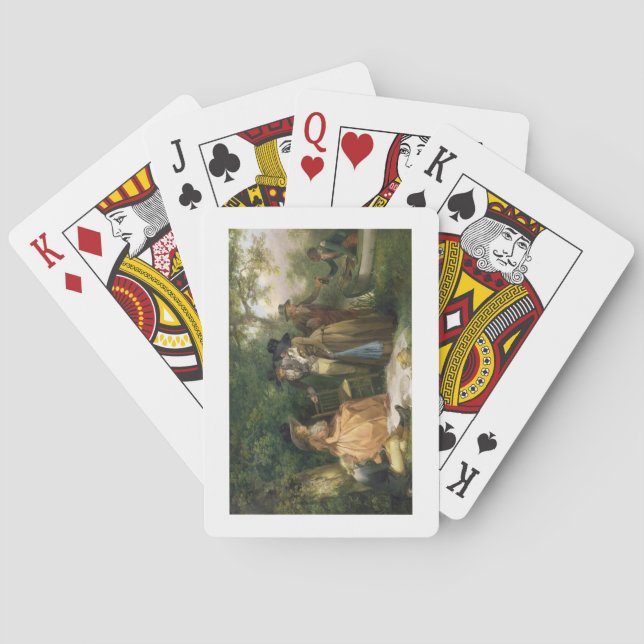 Sportfiskare Repast (olja på kanfas) Kortlek (Baksidan)