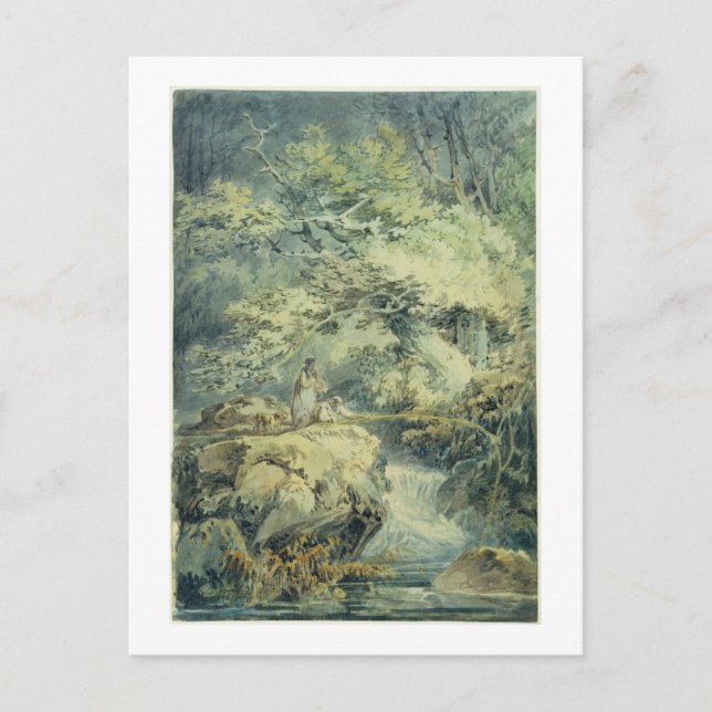 Sportfiskaren, 1794 (w/c över grafiten på papper) vykort (Framsida)