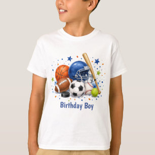 Sportfödelsedag för pojkar t shirt