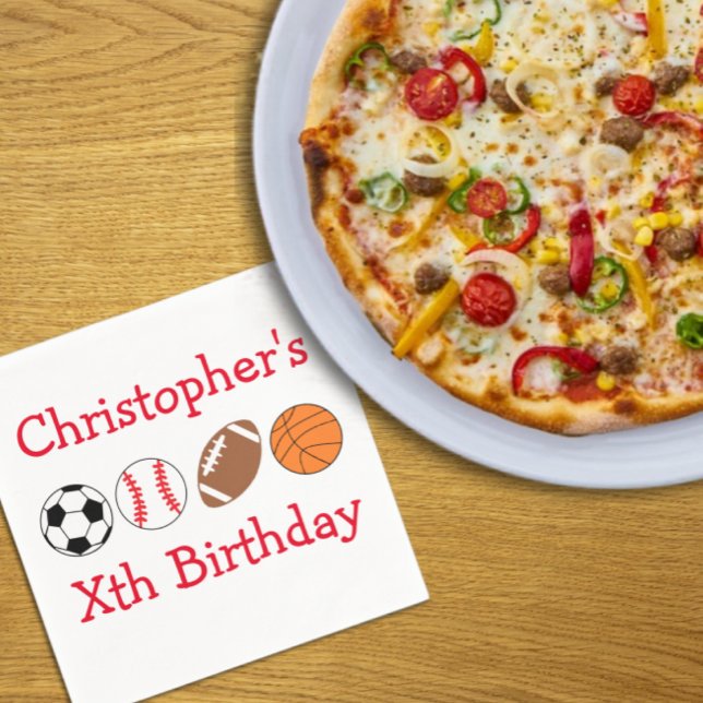 Sportfödelsedag Pappersservett (Skapare uppladdad)