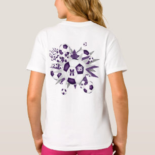 sportfotboll stjärnor hennes lila vita t shirt
